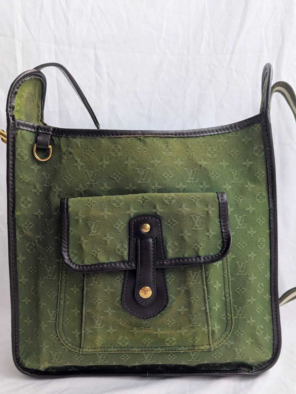 Louis Vuitton Besace Mary Kate Khaki Monogram Mini Lin Crossbody Bag